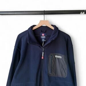 VINTAGE 2000S CHAPS FLEECE ZIP UP JACKET M